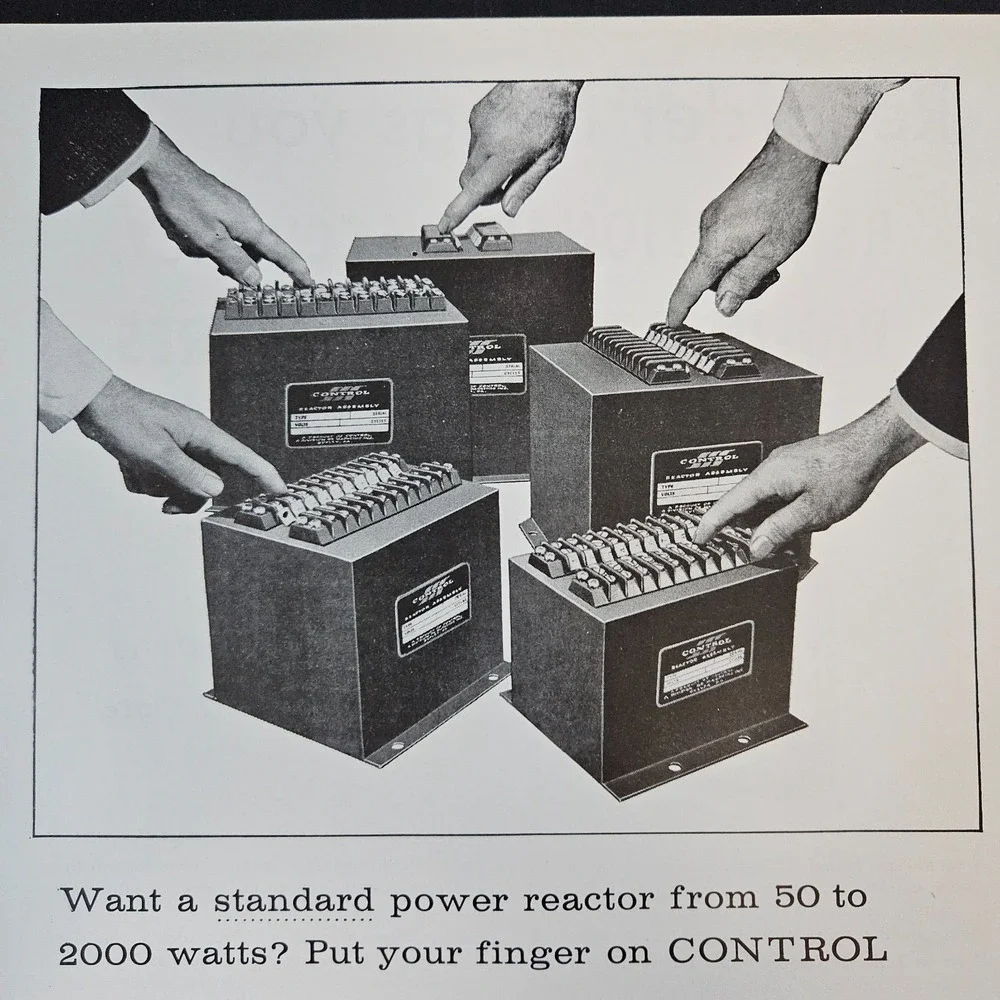 1958‎ Control Division Magnetics Inc Power Reactors Vintage Print Ad Butler PA